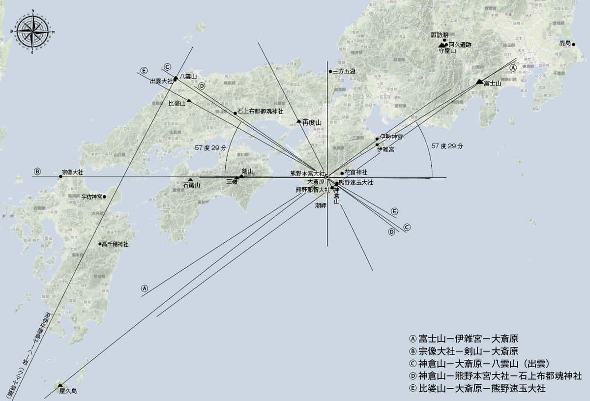 熊野のレイライン(総合図)