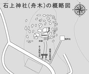 石上神社(舟木)の概略図