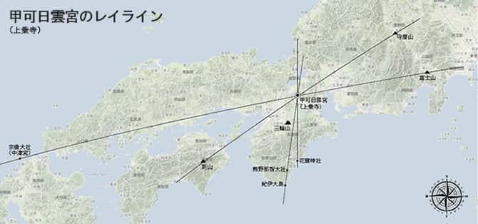 甲可日雲宮(上乗寺)のレイライン