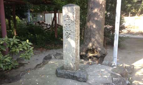 片樋宮の石碑が立つ加良比乃神社