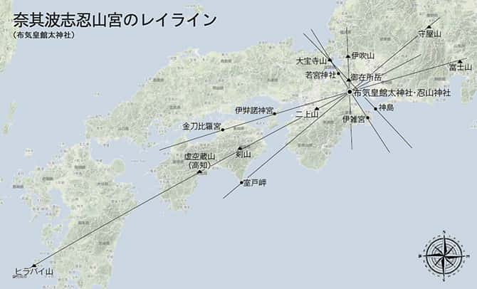 奈其波志忍山宮のレイライン