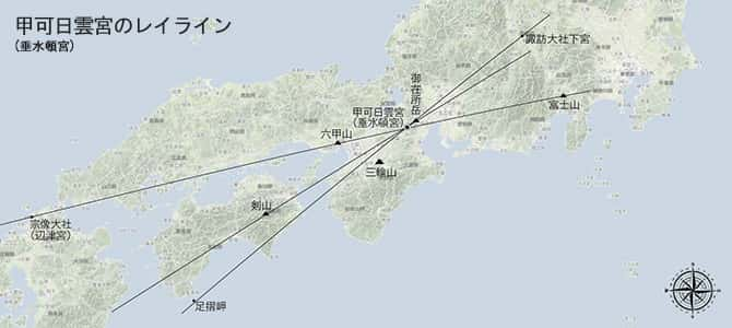 甲可日雲宮(垂水頓宮)のレイライン