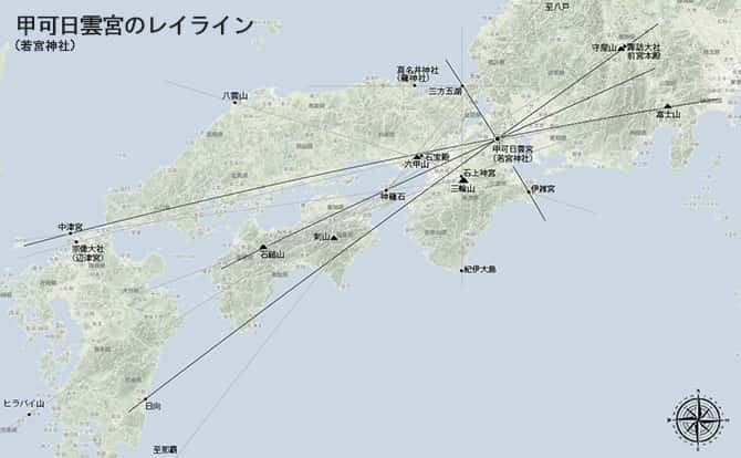 甲可日雲宮(若宮神社)のレイライン