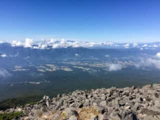 権現岳登山道　編笠山頂の景色