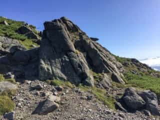 御前峰 白山登山道の巨石