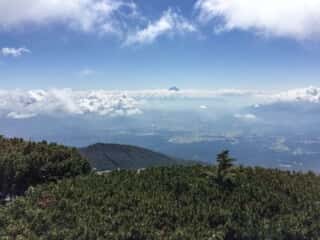 権現岳登山道　編笠山頂の景色