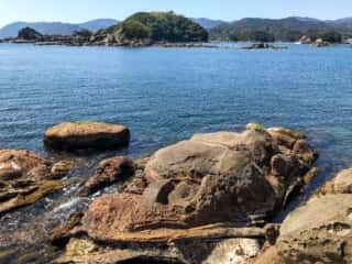 竹ヶ島から海を眺める