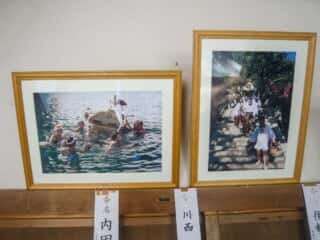 伊島の自然 当所神社　祭りの記念写真