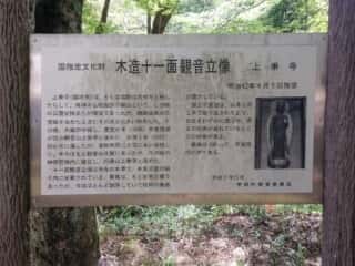 上乗寺 木造十一面観音立像 (甲可日雲宮比定地)