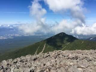 権現岳登山道　編笠山頂の景色