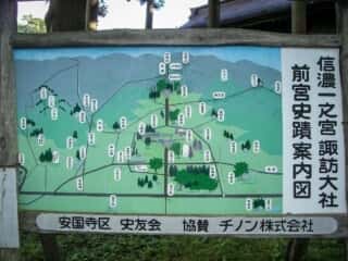 諏訪大社　前宮史蹟案内図