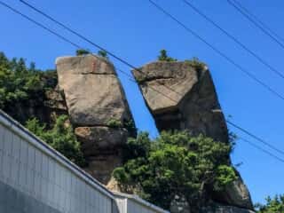 頂上周辺の岩石