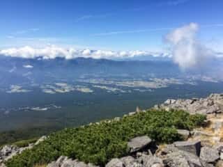 権現岳登山道　編笠山頂の景色