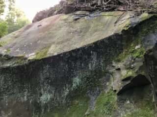 竹ケ島の石切場 矢の跡