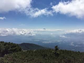 権現岳登山道　編笠山頂の景色