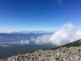 権現岳登山道　編笠山頂の景色