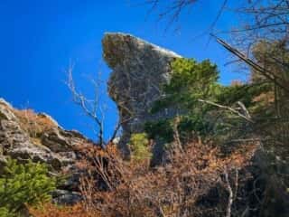剣山の鶴石を下から見上げる！