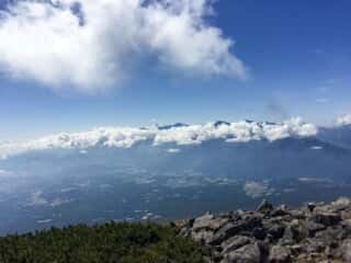 権現岳登山道　編笠山頂の景色