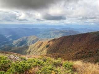 中岳登山道からの景色