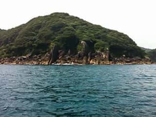 洋上から見る竹ヶ島の姿