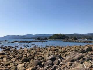 竹ヶ島から海を眺める